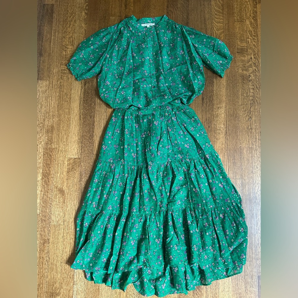 XIRENA Floral Green Skirt and Top